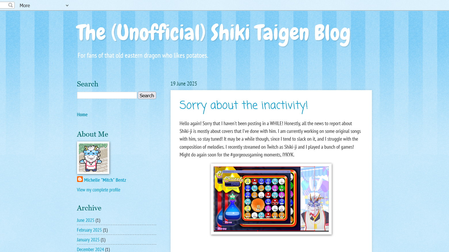 Screenshot of the Shiki Taigen Blog